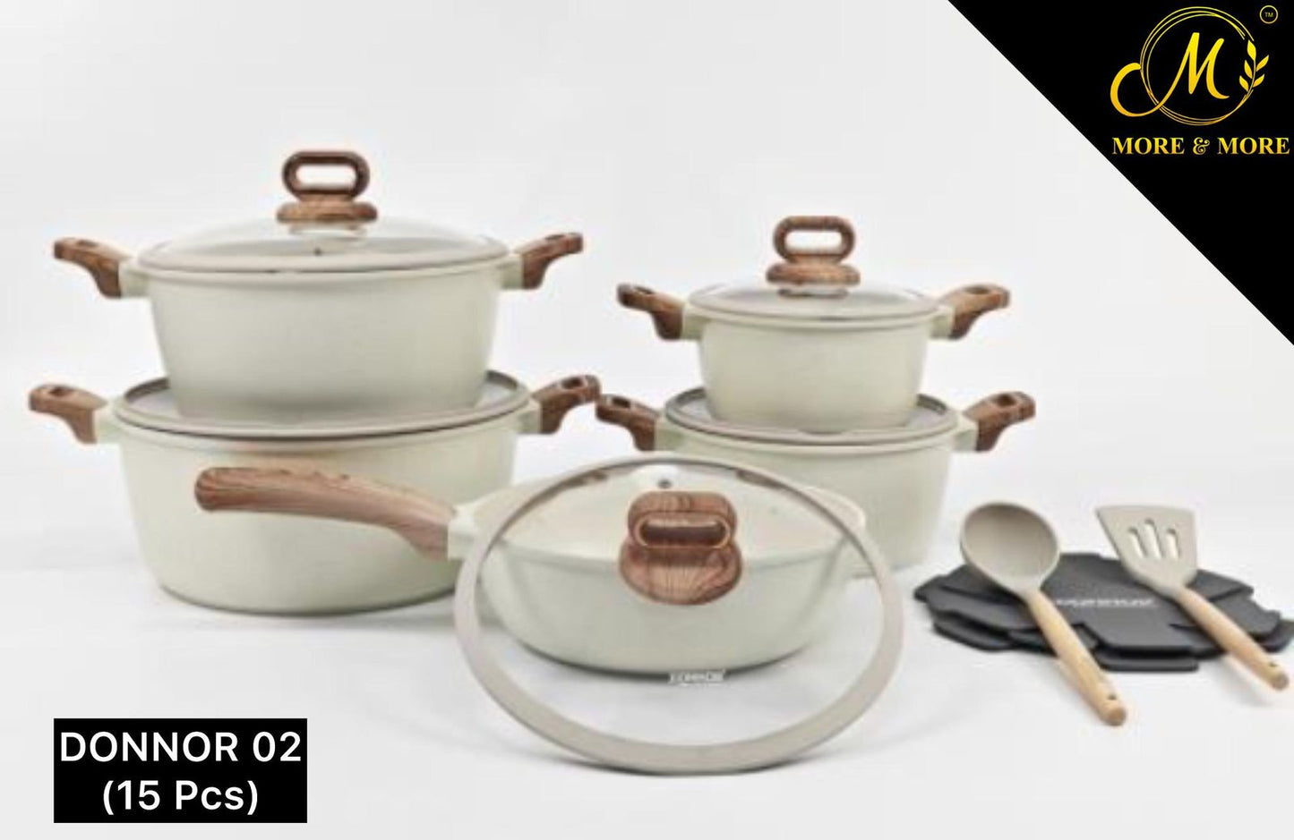 15-Pcs Non-Stick Cookware Set | Donnor 02 - W