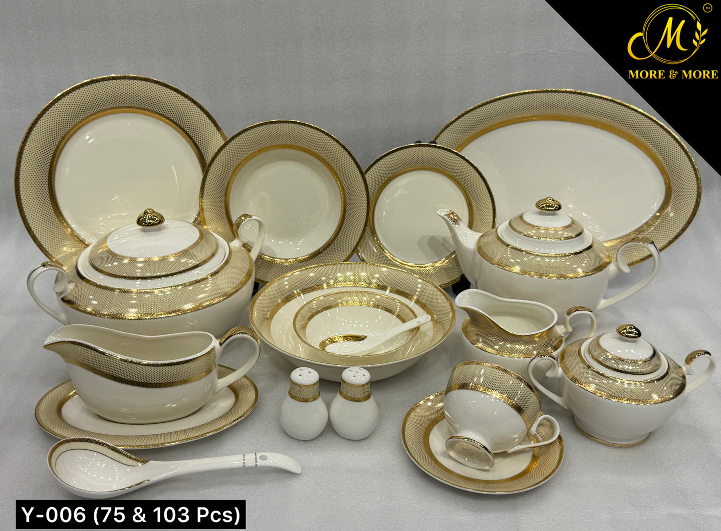 Yamasen Japan-Style Gold Plated Dinner Set - Design: Y-006