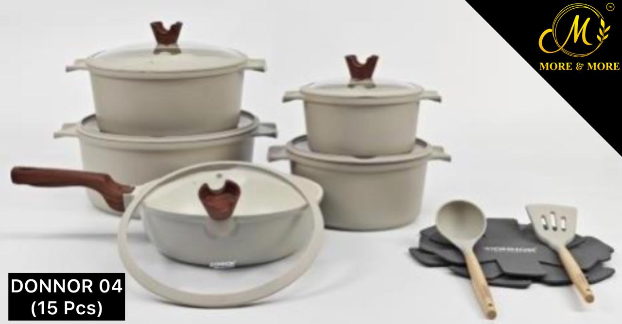 15-Pcs Non-Stick Cookware Set | Donnor 04 - W