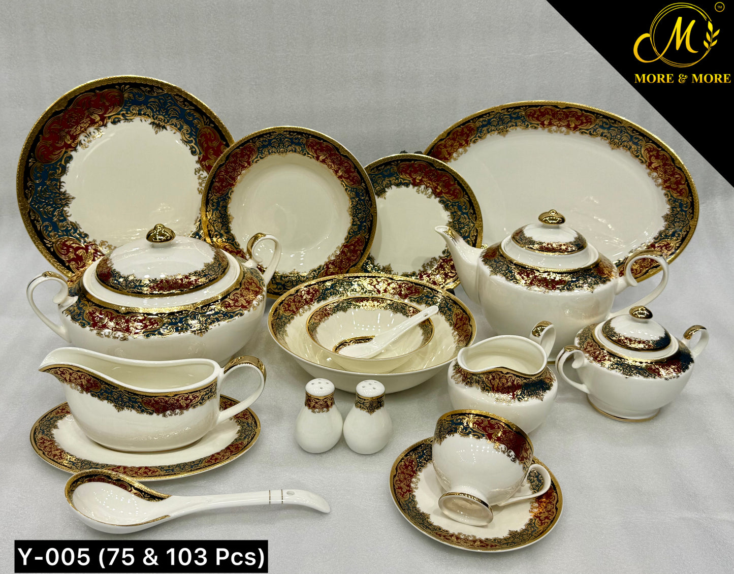 Yamasen Japan-Style Gold Plated Dinner Set - Design: Y-005