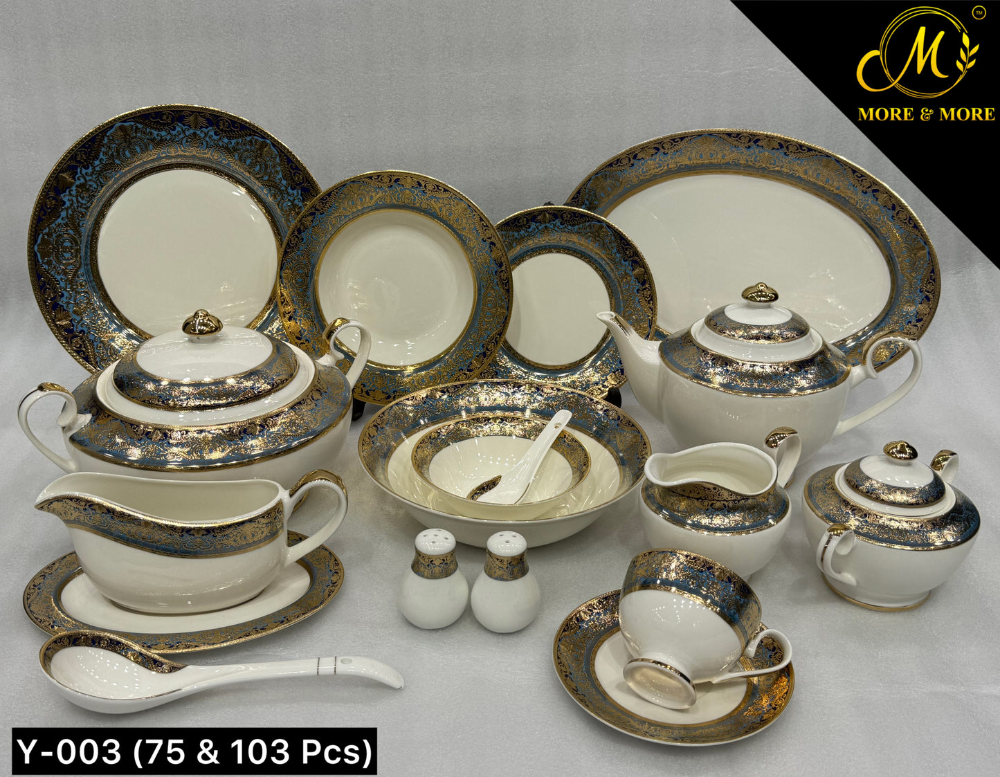 Yamasen Japan-Style Gold Plated Dinner Set - Design: Y-003