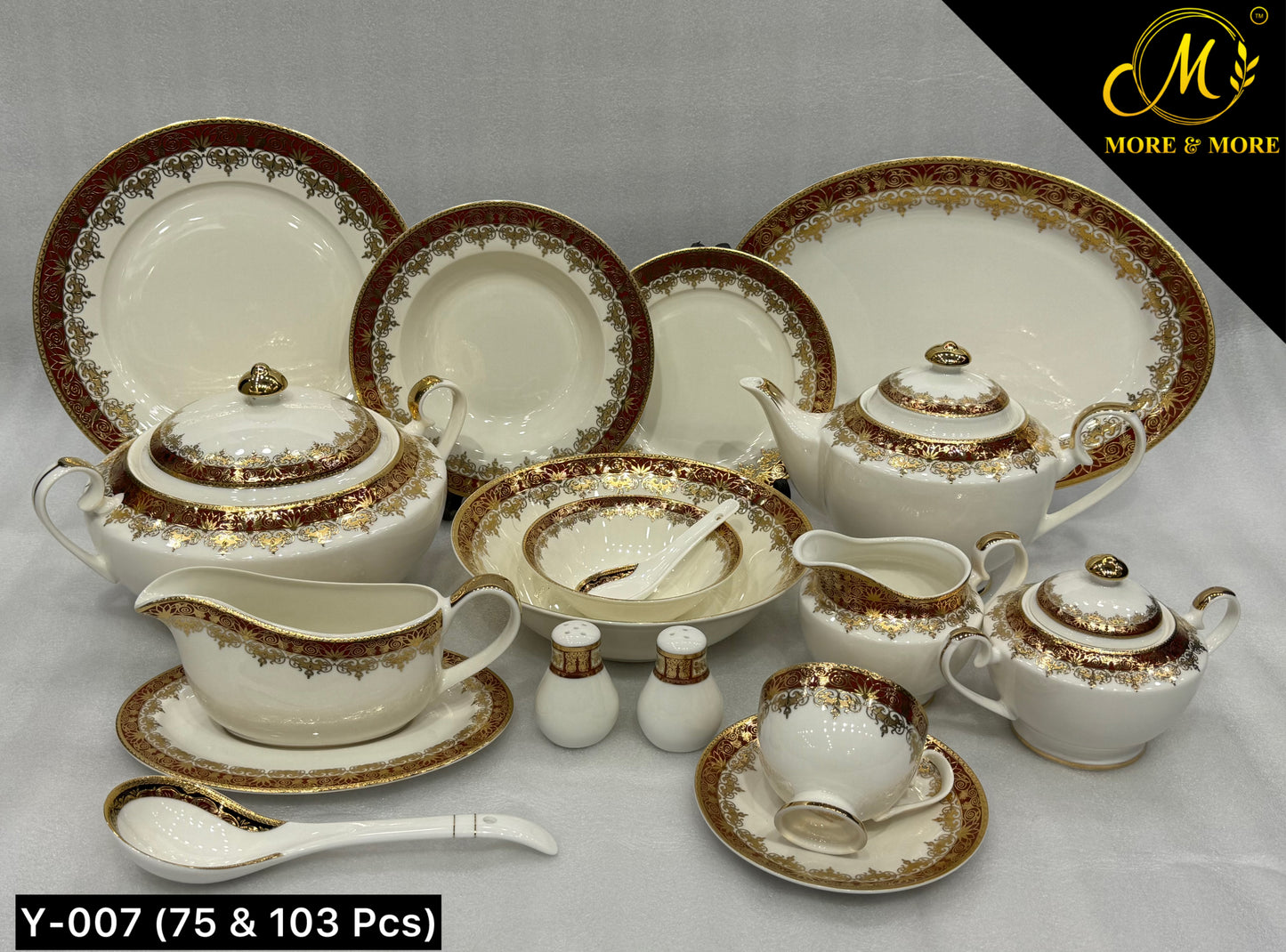 Yamasen Japan-Style Gold Plated Dinner Set - Design: Y-007