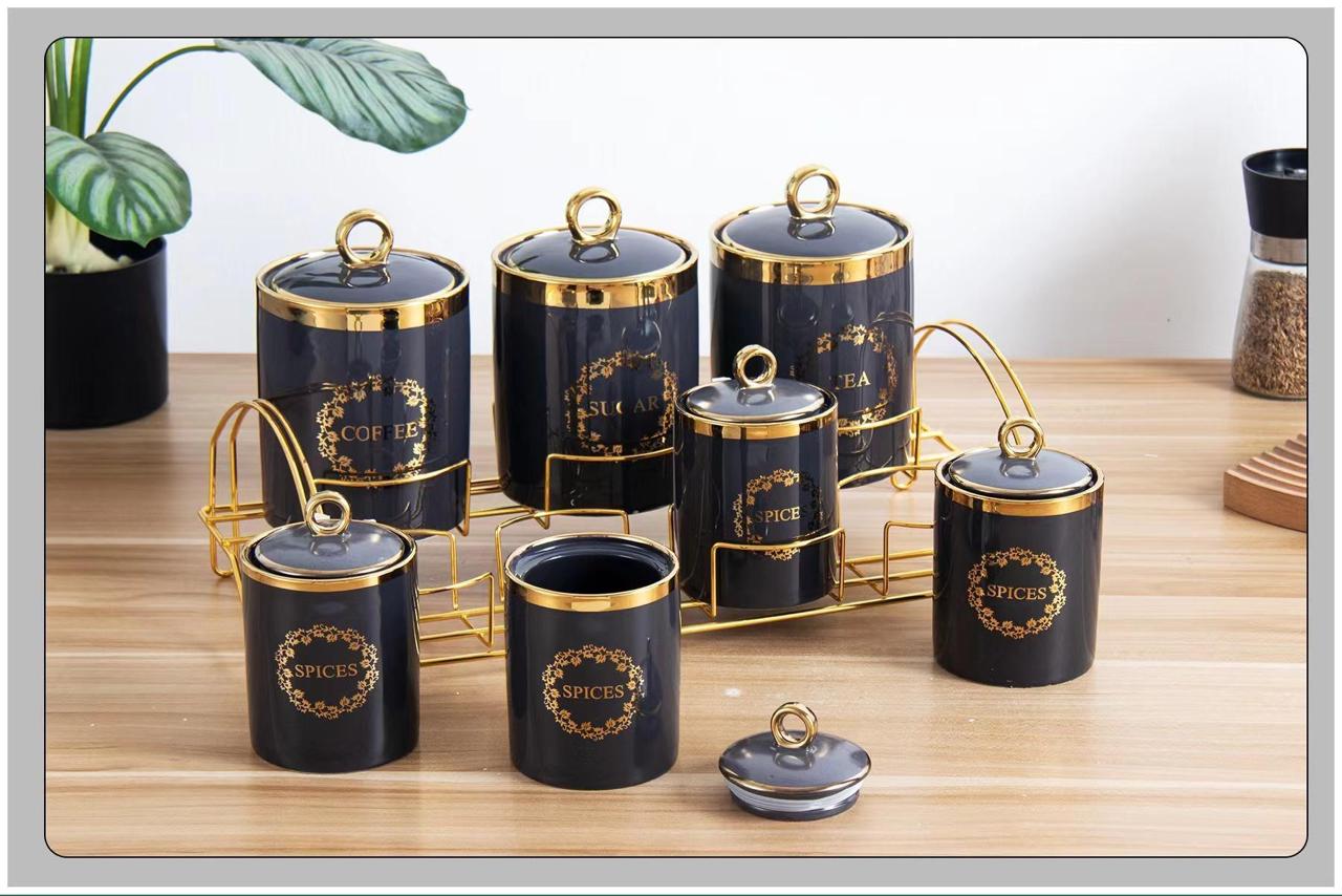 7 Pcs CANISTER SET With Stand