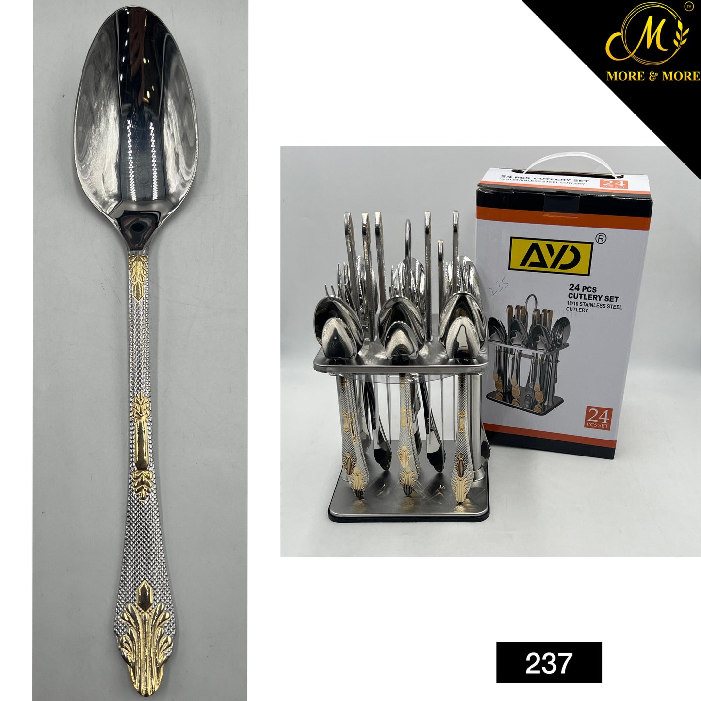 24 Pcs Cutlery Set With Stand For 6 Persons Serving