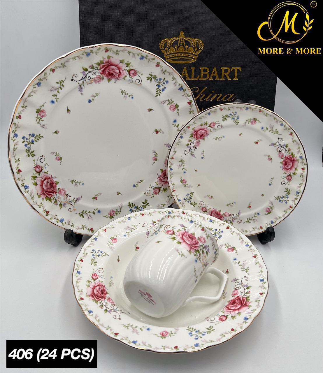 Imported Royal Albert Inspired Plate Set_Made In China_More & More Crockery