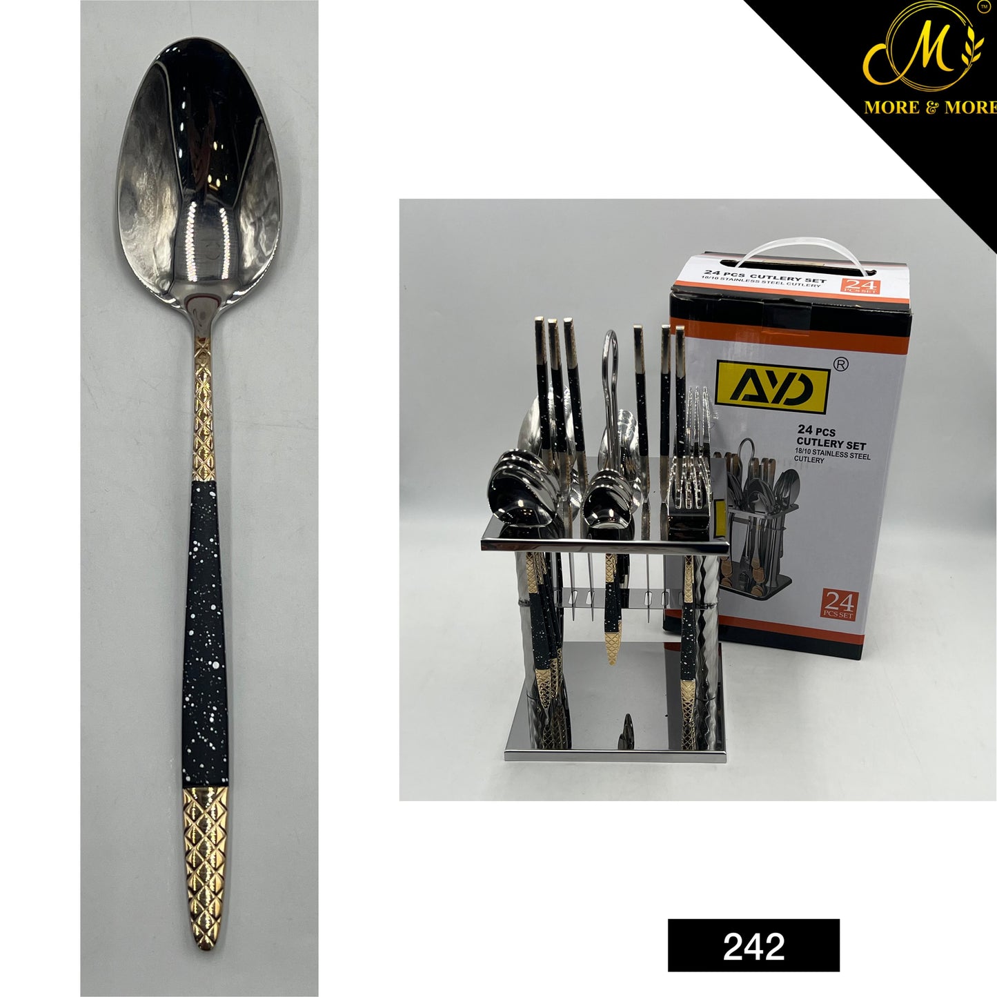 24 Pcs Cutlery Set With Stand For 6 Persons Serving