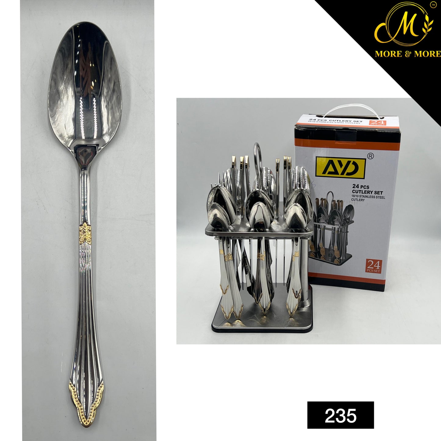 24 Pcs Cutlery Set With Stand For 6 Persons Serving