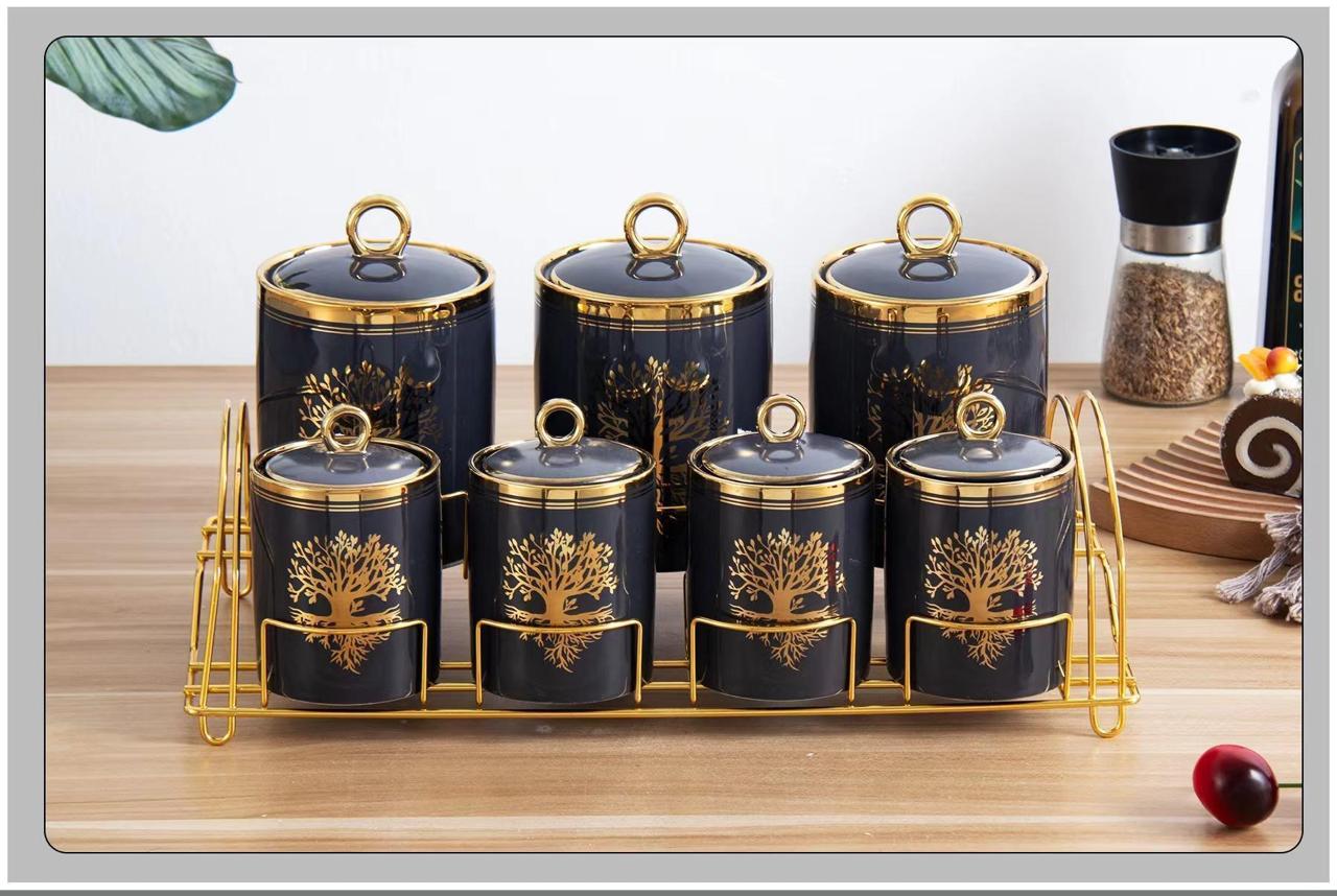 7 Pcs CANISTER SET With Stand