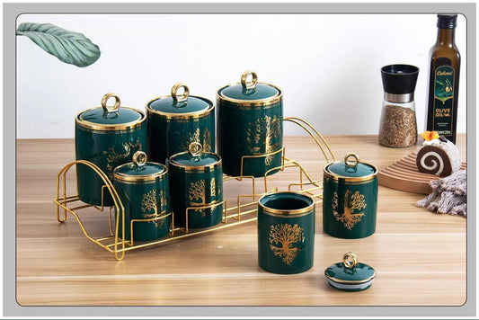 7 Pcs CANISTER SET With Stand