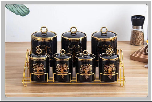 7 Pcs CANISTER SET With Stand