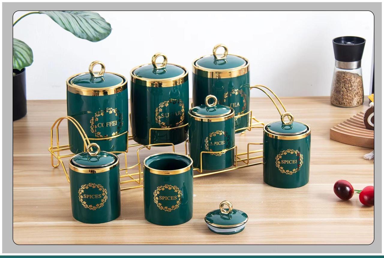 7 Pcs CANISTER SET With Stand