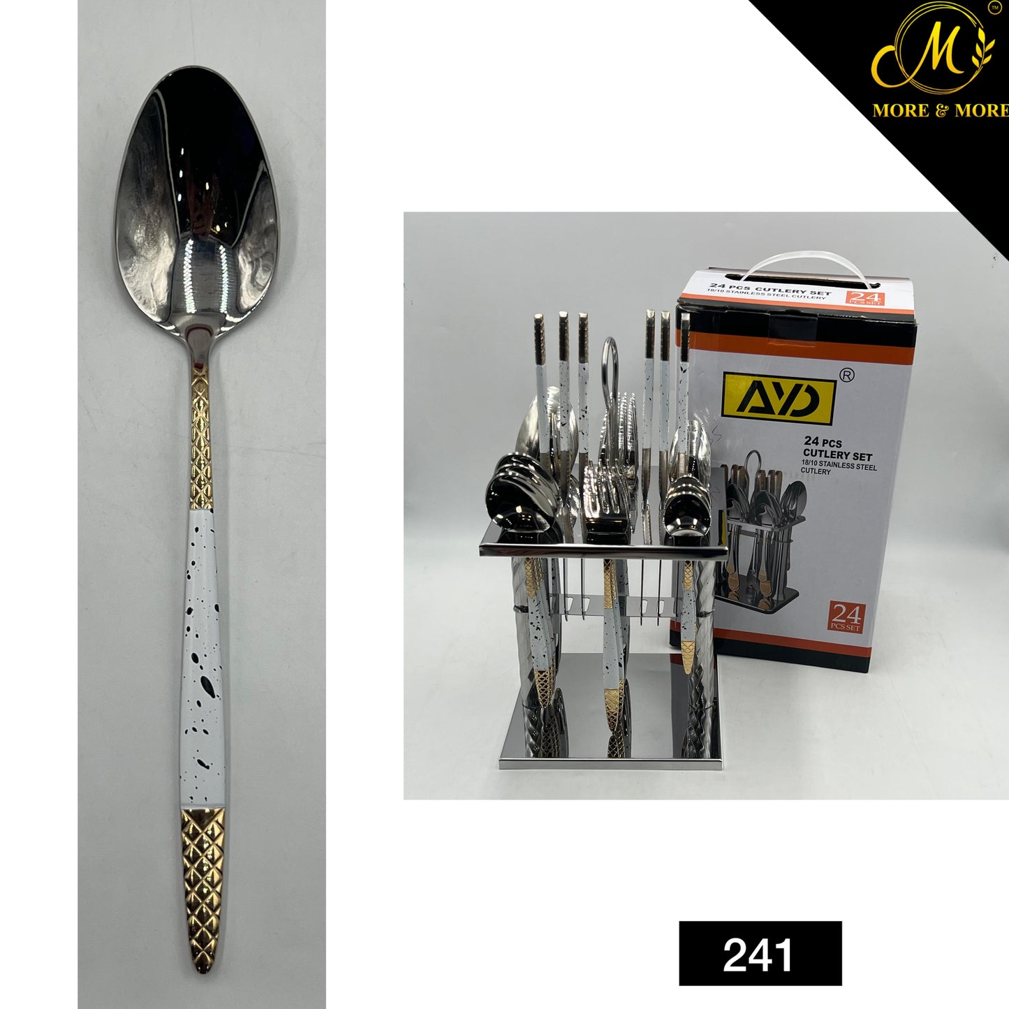 24 Pcs Cutlery Set With Stand For 6 Persons Serving