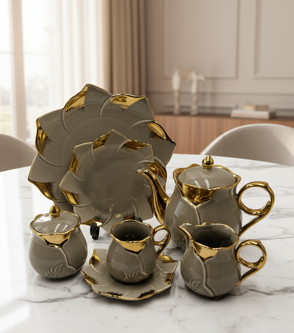 Colourful 24 Pcs Tea Set