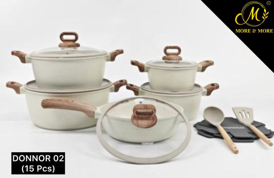 15-Pcs Non-Stick Cookware Set | Donnor 02 - W