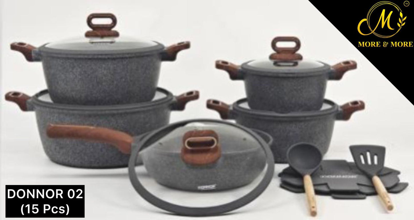 15-Pcs Non-Stick Cookware Set | Donnor 02 - G