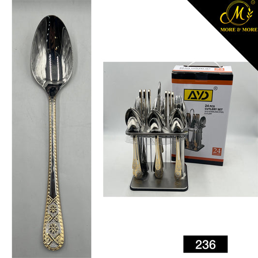 24 Pcs Cutlery Set With Stand For 6 Persons Serving