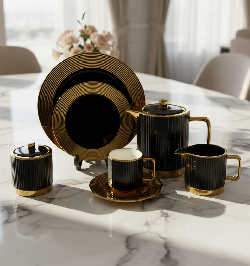 Colourful 24 Pcs Tea Set