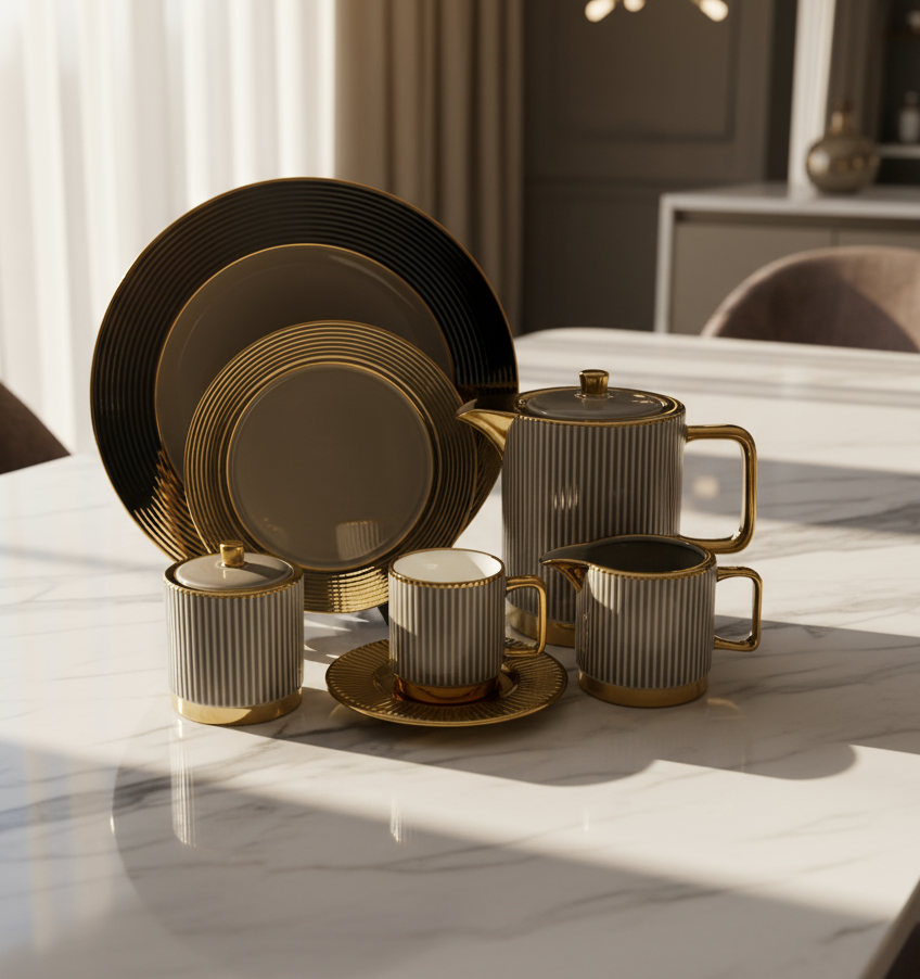 Colourful 24 Pcs Tea Set