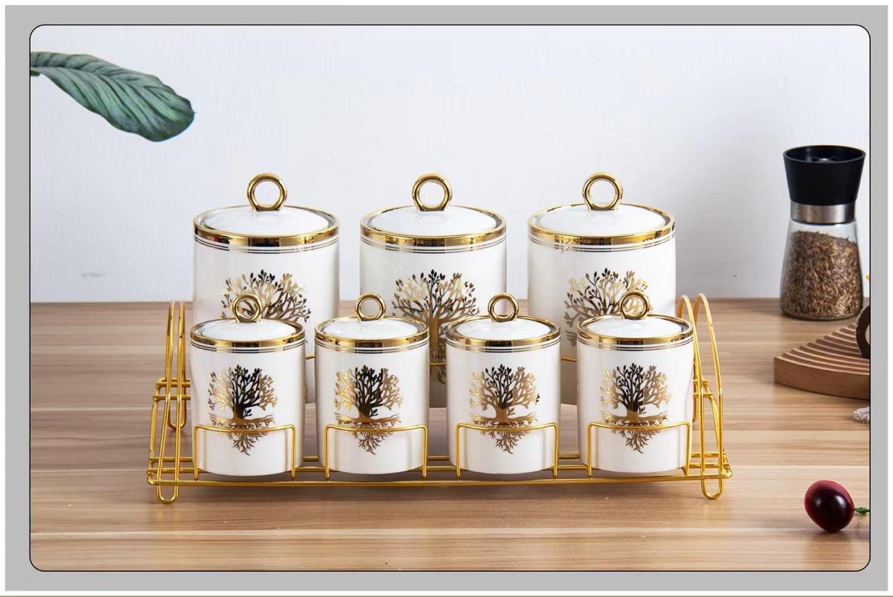 7 Pcs CANISTER SET With Stand