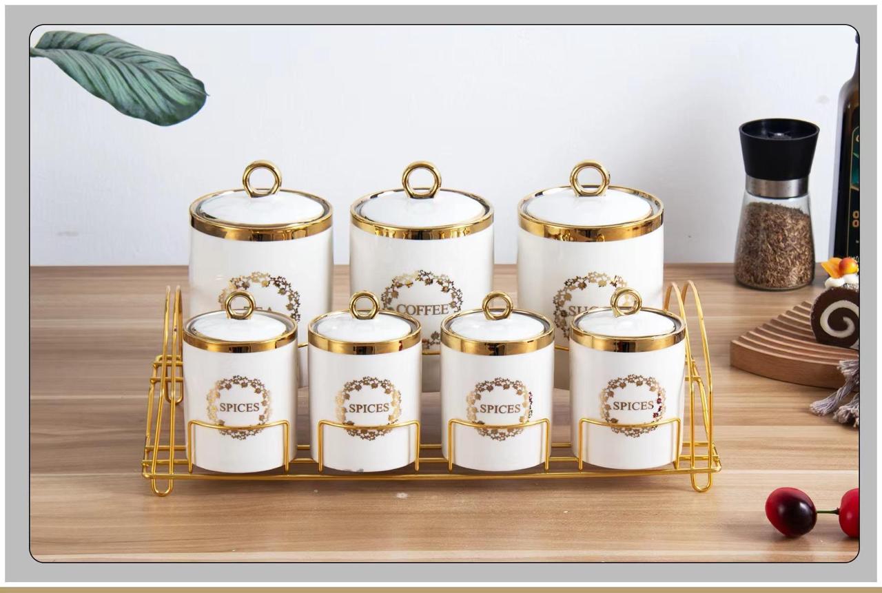 7 Pcs CANISTER SET With Stand