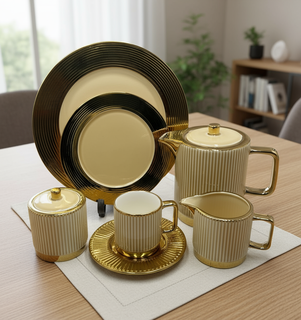 Colourful 24 Pcs Tea Set