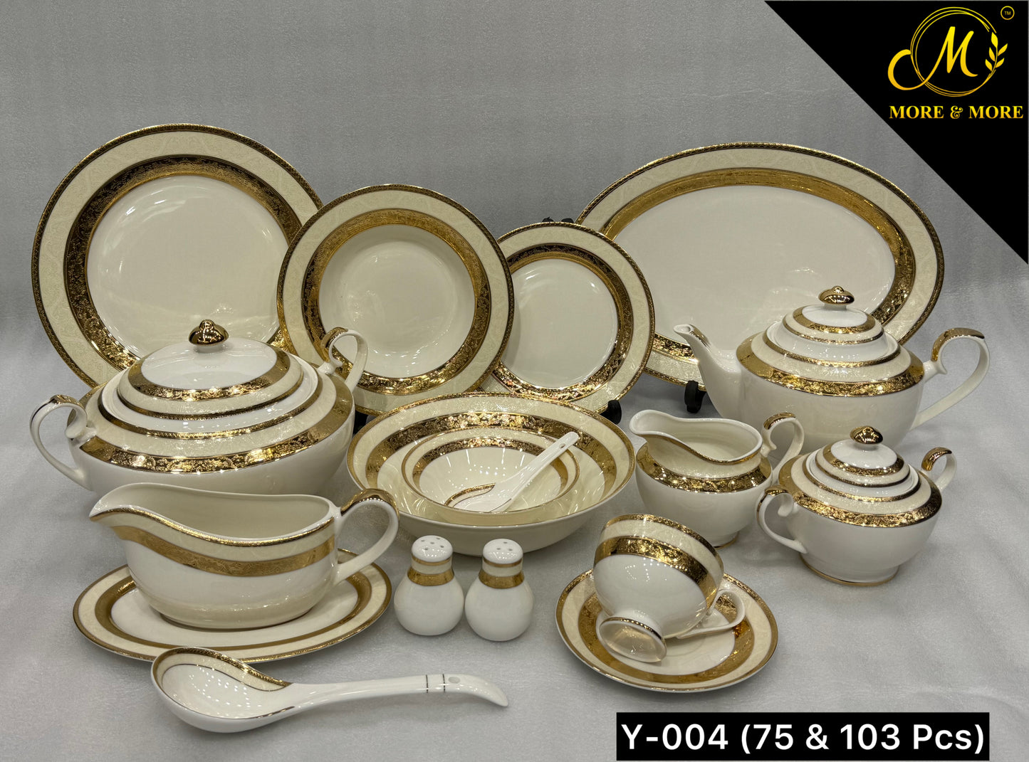 Yamasen Japan-Style Gold Plated Dinner Set - Design: Y-004