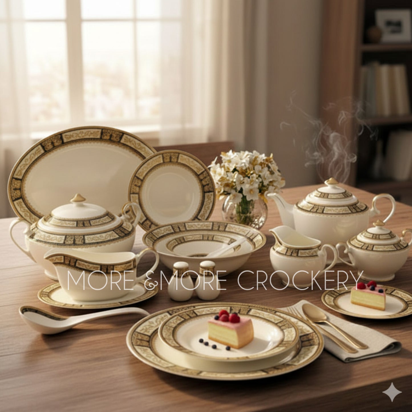 Yamasen Japan-Style Gold Plated Dinner Set - Design: Y-009