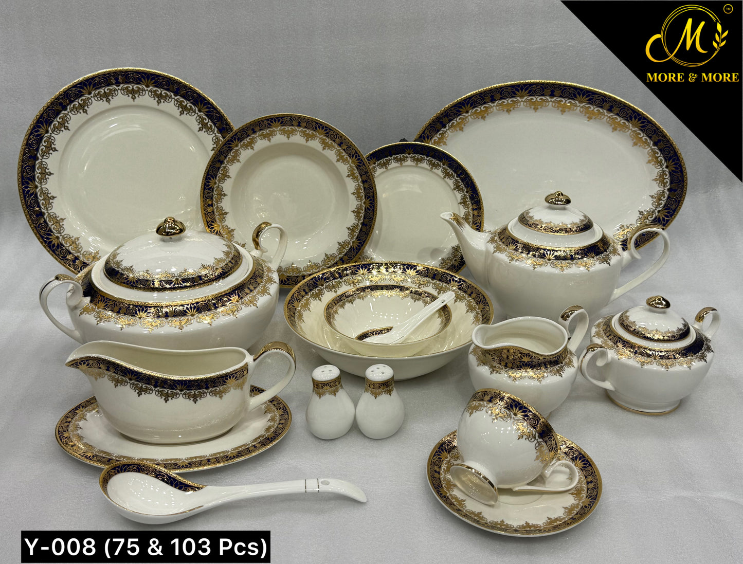 Yamasen Japan-Style Gold Plated Dinner Set - Design: Y-008