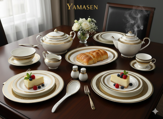 Yamasen Japan-Style Gold Plated Dinner Set - Design: Y-004