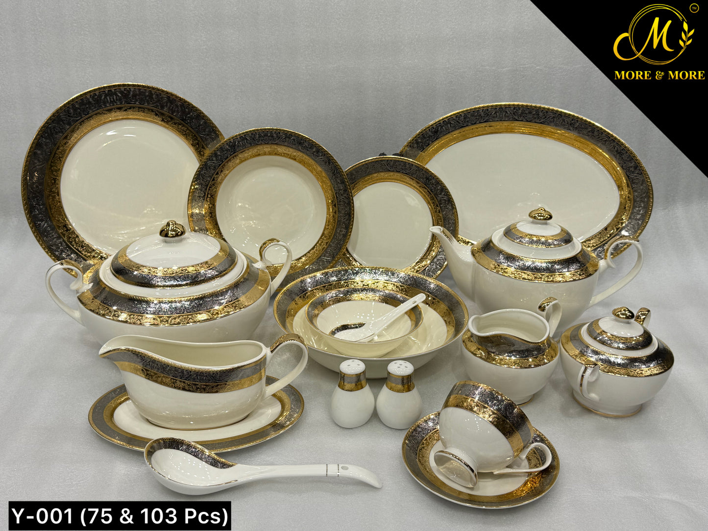 Yamasen Japan-Style Gold Plated Dinner Set - Design: Y-001