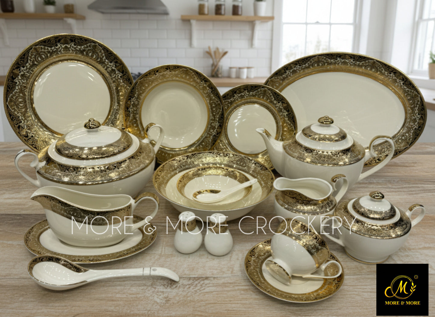 Yamasen Japan-Style Gold Plated Dinner Set - Design: Y-002